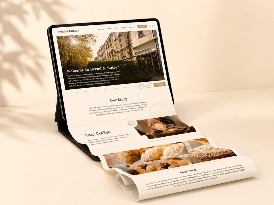 Bread & Butter, Website & online menu
