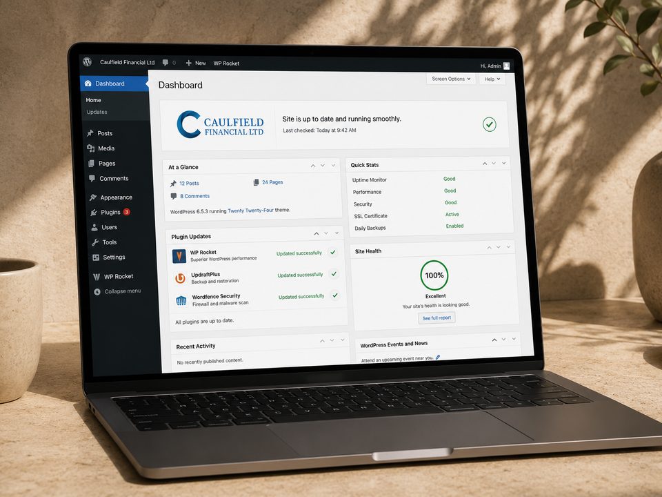 Caulfield Financial, Hosting & maintenance