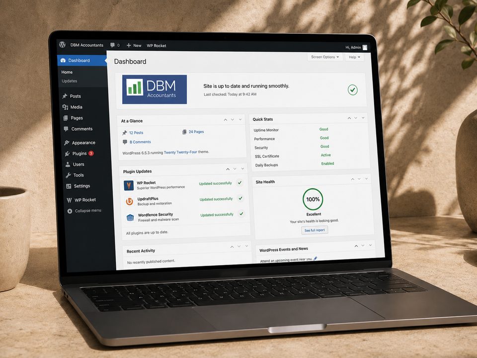 DBM Accountants, Website Hosting & Maintenance