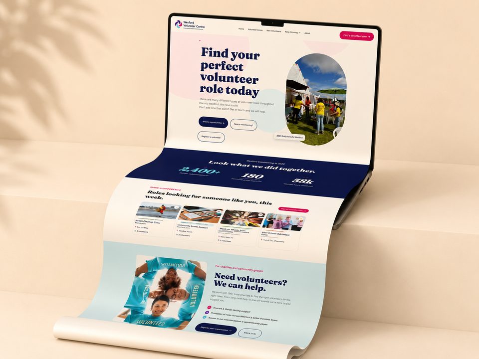 Volunteer Wexford, Website & live-jobs integration