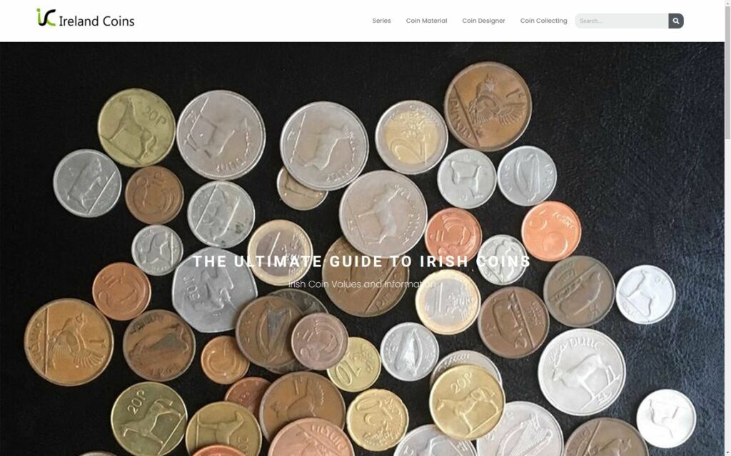 Preview of Ireland Coins desktop website