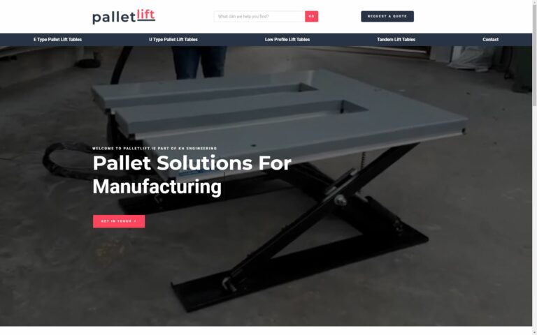 Preview of Pallet Lift desktop website