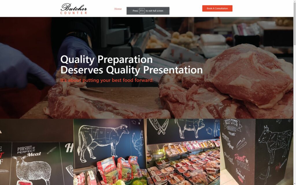 Preview of Butcher Counter desktop website