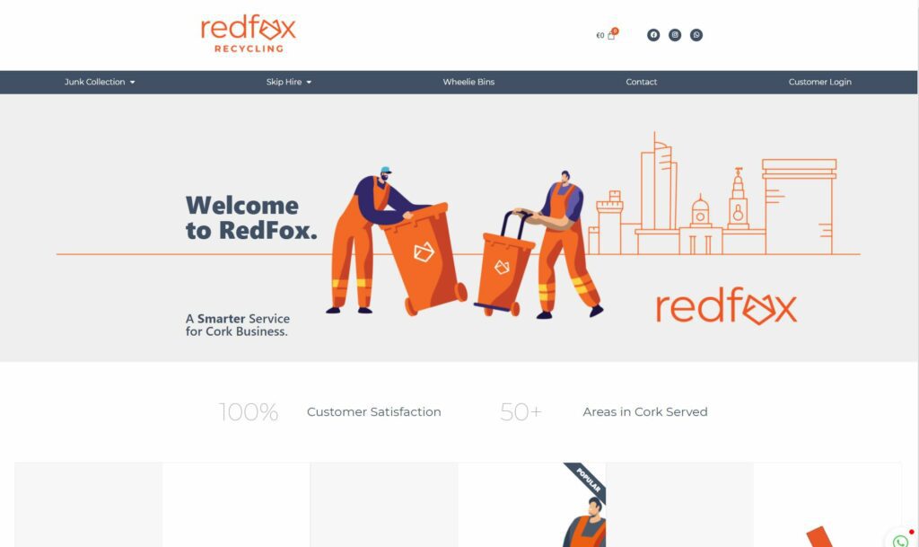 Preview of Redfox Recycling desktop website