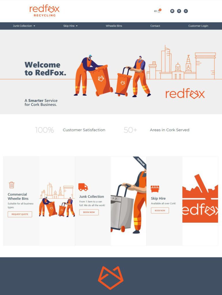 Preview of Redfox Recycling desktop website